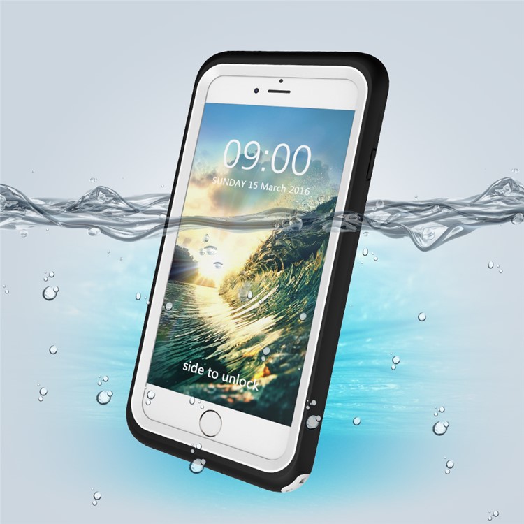 3-Meter Underwater Waterproof PC+TPU Casing for iPhone 7 with Responsive Buttons - White-1