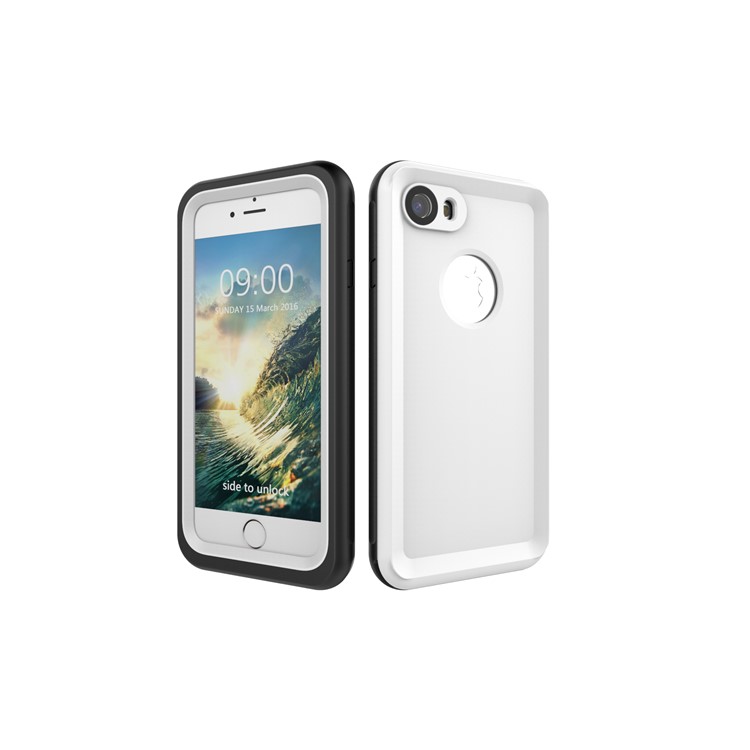 3-Meter Underwater Waterproof PC+TPU Casing for iPhone 7 with Responsive Buttons - White-4