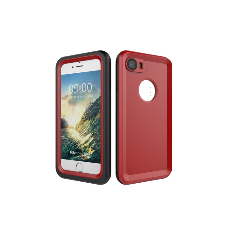 3-Meter Underwater Waterproof PC+TPU Phone Case for iPhone 7 with Responsive Buttons - Red-4