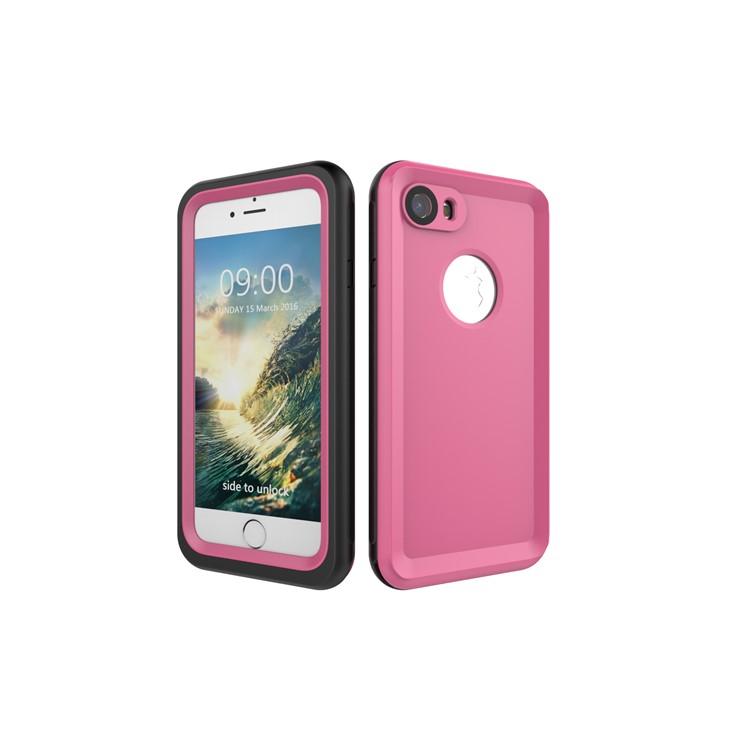 3-Meter Underwater Waterproof PC+TPU Case for iPhone 7 with Responsive Buttons - Pink-4