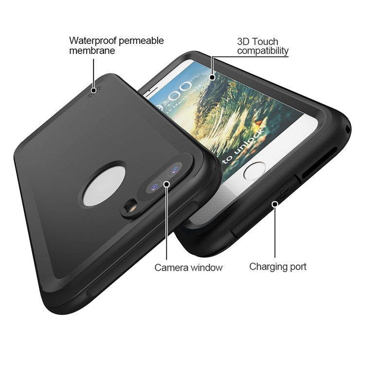 2M Underwater Waterproof Diving Shell for iPhone 7 Plus with Responsive Buttons - Black-4
