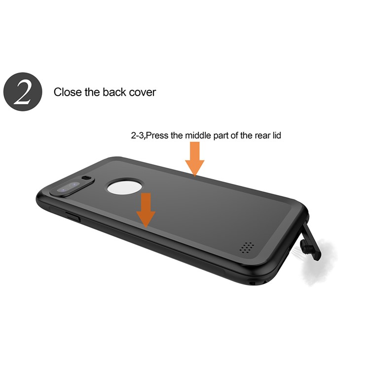 2M Underwater Waterproof Diving Shell for iPhone 7 Plus with Responsive Buttons - Black-9