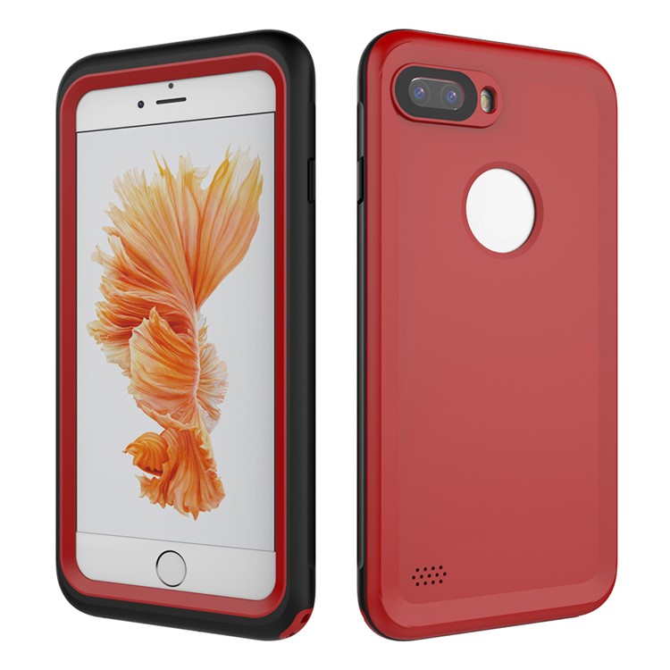 2M Underwater Waterproof Diving Casing for iPhone 7 Plus with Responsive Buttons - Red-5