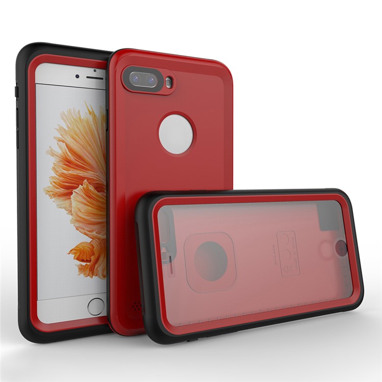 2M Underwater Waterproof Diving Casing for iPhone 7 Plus with Responsive Buttons - Red-6
