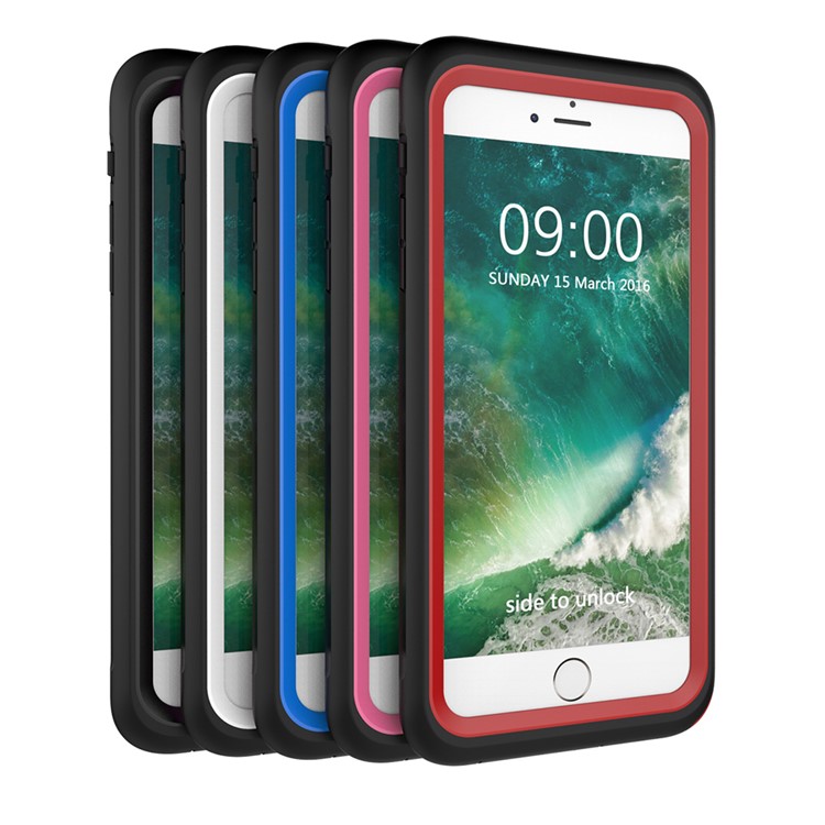2M Underwater Waterproof Diving Casing for iPhone 7 Plus with Responsive Buttons - Red-7