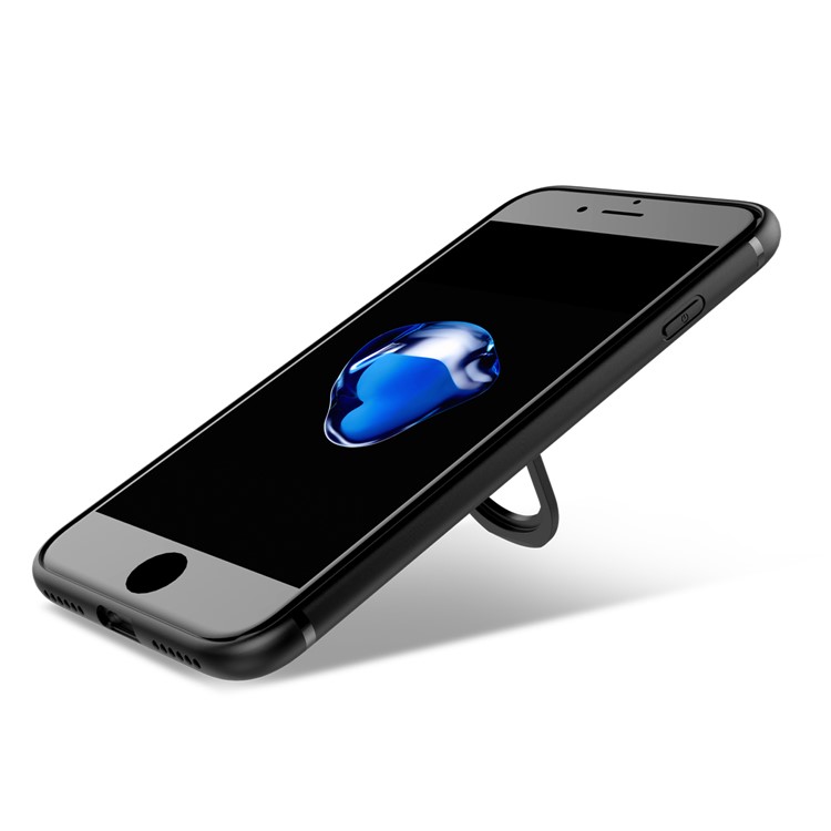 Magnetic Ring Holder Car Bracket TPU PC Hard Shell for iPhone 8 / iPhone 7 4.7 inch - Black-3