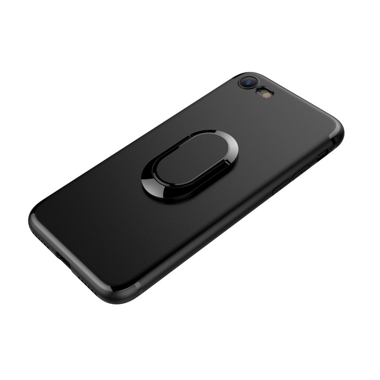 Magnetic Ring Holder Car Bracket TPU PC Hard Shell for iPhone 8 / iPhone 7 4.7 inch - Black-5