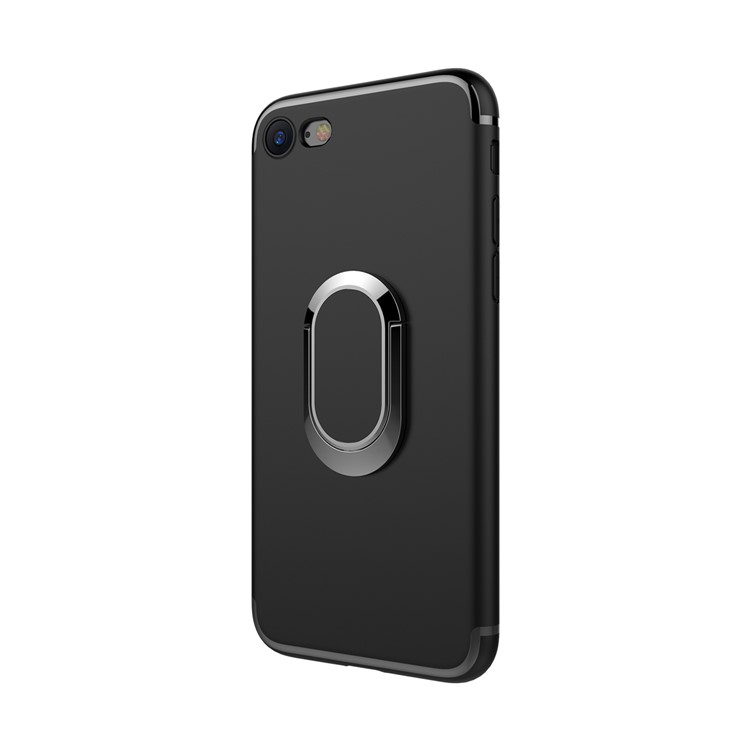 Magnetic Ring Holder Car Bracket TPU PC Hard Shell for iPhone 8 / iPhone 7 4.7 inch - Black-7