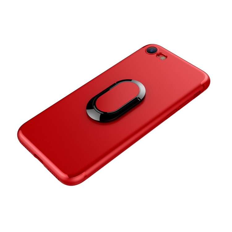 Magnetic Ring Holder Car Bracket TPU PC Hard Cover for iPhone 8 / iPhone 7 4.7 inch - Red-3