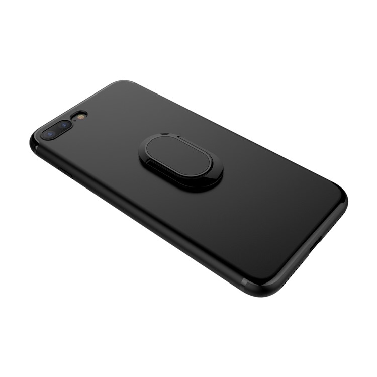 Magnetic Ring Holder Soporte de coche TPU PC Hard Case para iPhone 8 Plus / 7 Plus 5.5 inch - Negro-2