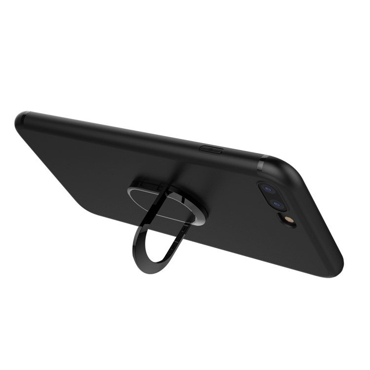 Magnetic Ring Holder Soporte de coche TPU PC Hard Case para iPhone 8 Plus / 7 Plus 5.5 inch - Negro-3