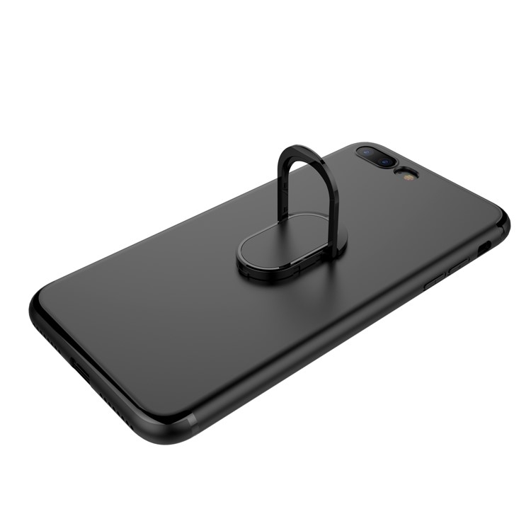 Magnetic Ring Holder Soporte de coche TPU PC Hard Case para iPhone 8 Plus / 7 Plus 5.5 inch - Negro-4