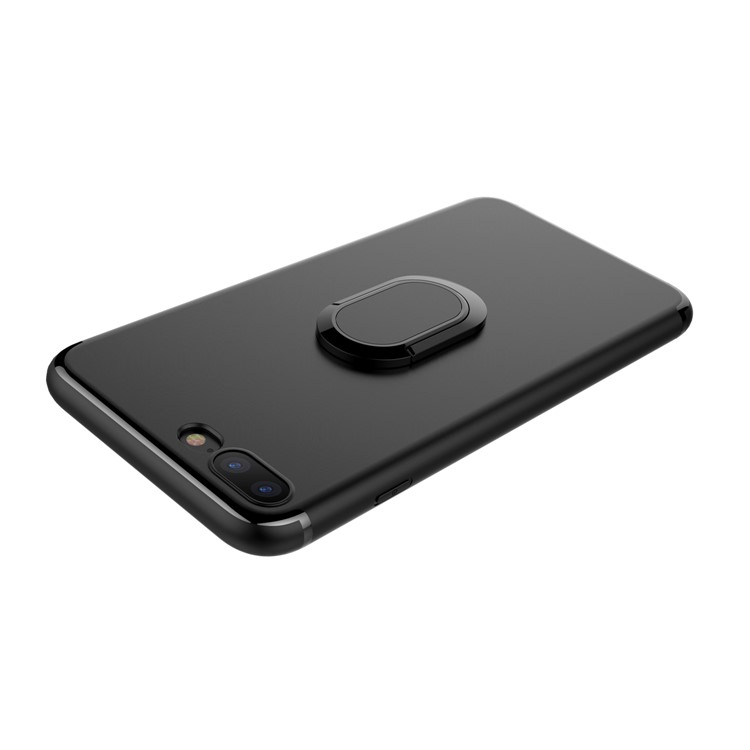 Magnetic Ring Holder Soporte de coche TPU PC Hard Case para iPhone 8 Plus / 7 Plus 5.5 inch - Negro-6