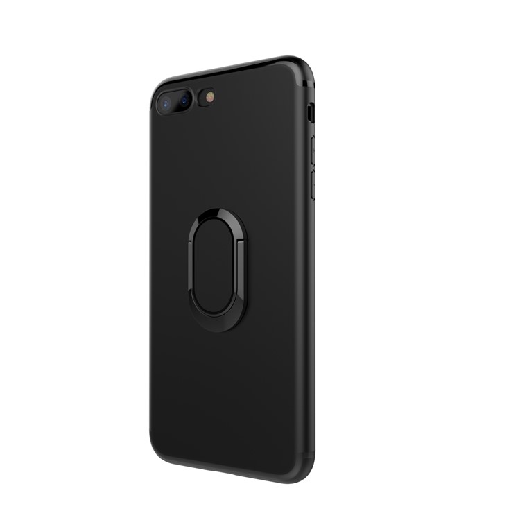 Magnetic Ring Holder Soporte de coche TPU PC Hard Case para iPhone 8 Plus / 7 Plus 5.5 inch - Negro-7