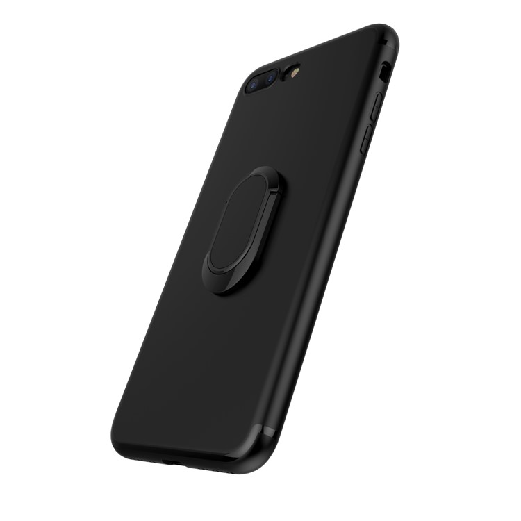 Magnetic Ring Holder Soporte de coche TPU PC Hard Case para iPhone 8 Plus / 7 Plus 5.5 inch - Negro-8