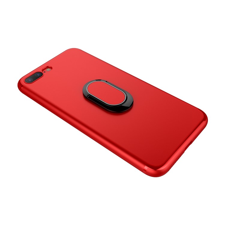 Magnetic Ring Holder TPU PC Hard Casing Car Bracket for iPhone 8 Plus / 7 Plus 5.5 inch - Red-2