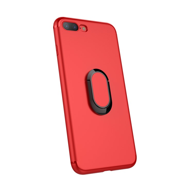 Magnetic Ring Holder TPU PC Hard Casing Car Bracket for iPhone 8 Plus / 7 Plus 5.5 inch - Red-4