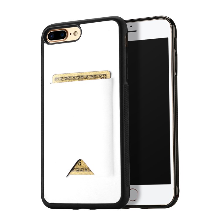 

DUX DUCIS Pocard Series Card Slot PU Leather Skin TPU Back Case for iPhone 8 Plus / 7 Plus 5.5 inch - White