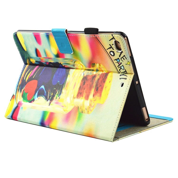 Pattern Printing Card Holders Stand Leather Smart Flip Case for iPad 9.7-inch (2017) - Time to Party-4
