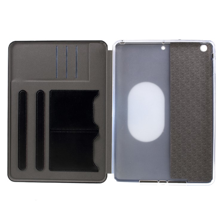 PU Leather Card Holder Stand Tablet Cover for iPad 9.7-inch (2017) - Black-10