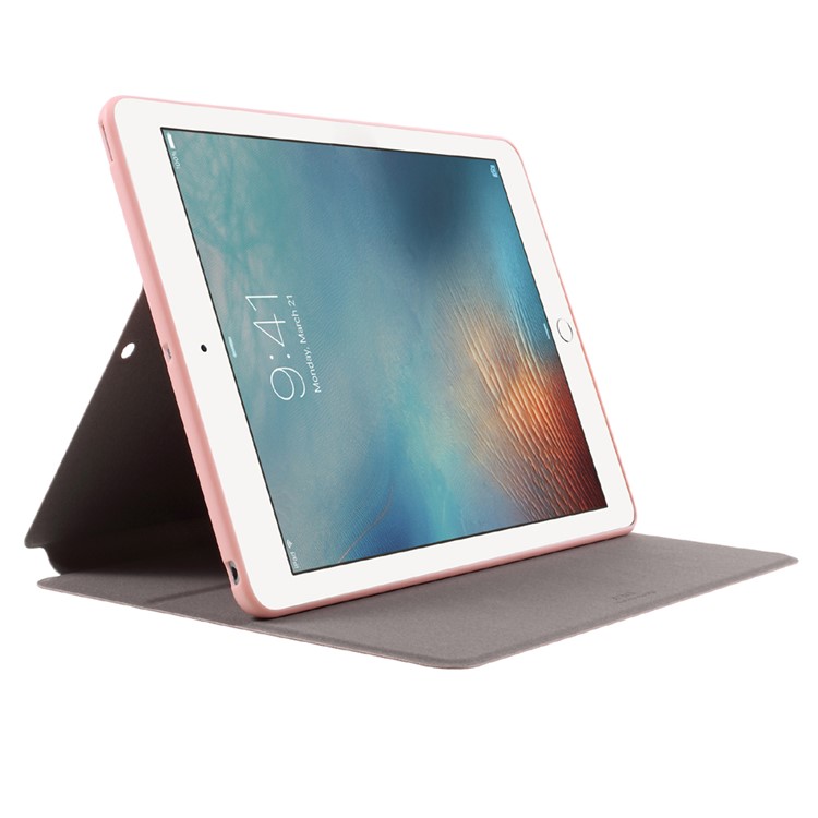 X-LEVEL Stand Leather Flip Case for iPad 9.7-inch (2017) - Rose Gold-5