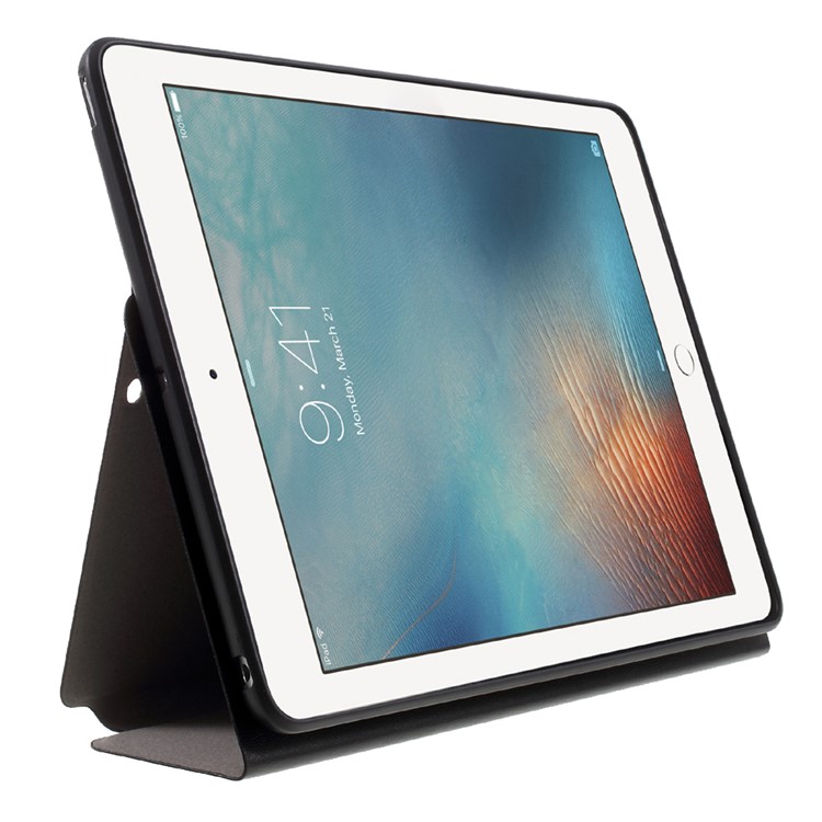 X-LEVEL for iPad 9.7 (2018) / 9.7 (2017) Stand Leather Protective Shell - Black-4