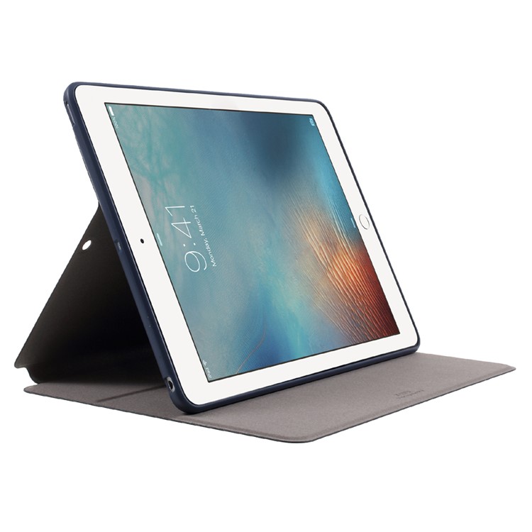 X-LEVEL para iPad de 9,7 pulgadas (2017) Funda de cuero Tablet Copertura - Azul oscuro-4