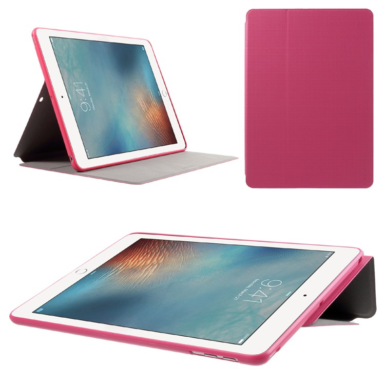 X-LEVEL Breathing Leather Tablet Case Stand for iPad 9.7-inch (2017) - Rose-1