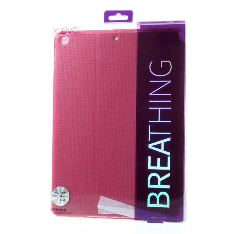 X-LEVEL Breathing Leather Tablet Case Stand for iPad 9.7-inch (2017) - Rose-11
