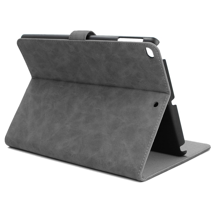 ENKAY Retro Style Matte Finish Smart Card Slots Leather Stand Case for iPad 9.7-inch (2017)/iPad Air/iPad Air 2 - Grey-3
