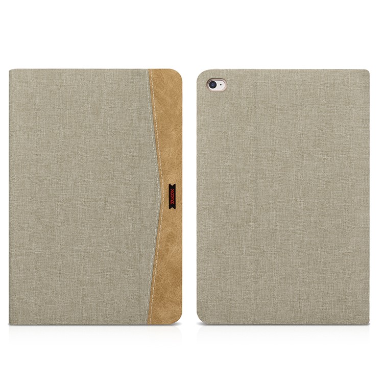 XOOMZ Cloth Texture PU Leather Flip Stand Cover for iPad Mini 4 - Grey-2
