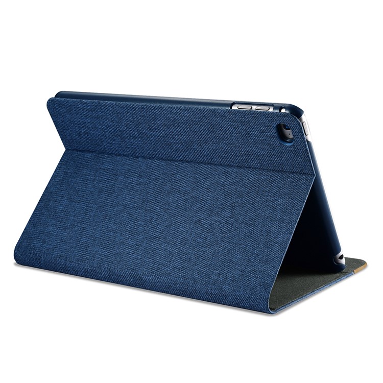 XOOMZ Cloth Texture PU capa de proteção de couro com suporte para iPad Mini 4 - azul-3