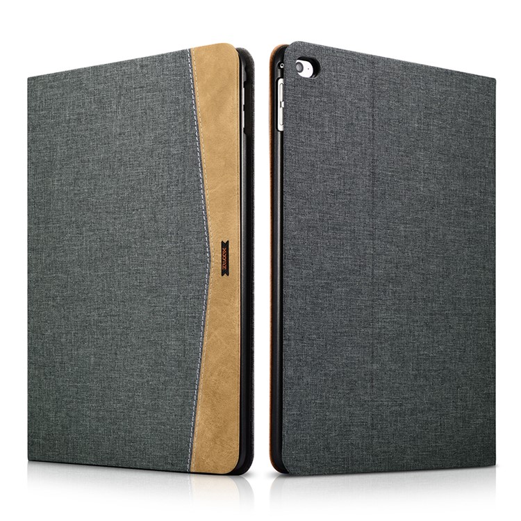 Cloth Texture PU Leather Protection Stand Tablet Case for iPad Air 2 - Grey-1