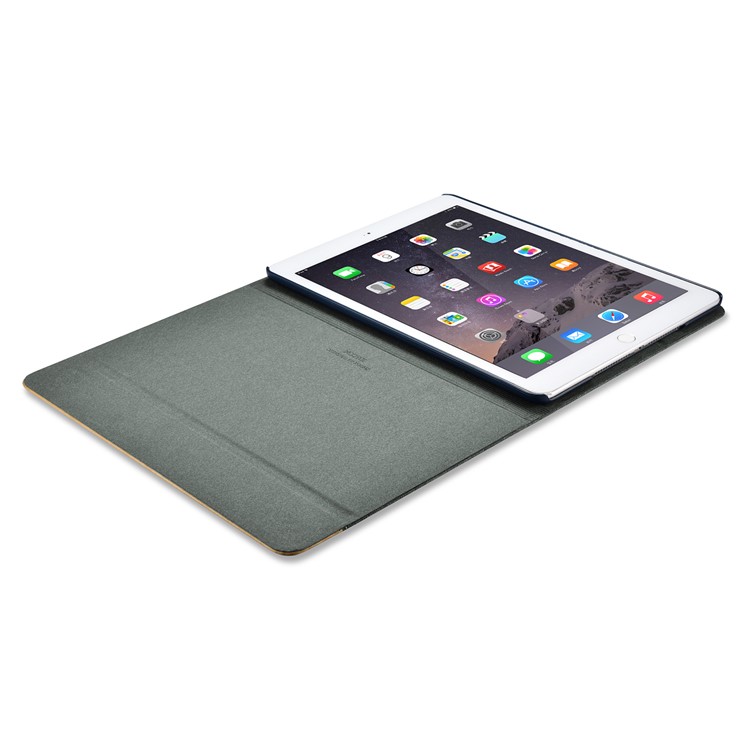 XOOMZ Cloth Texture PU Leather Case Cover with Stand for iPad Air 2 - Blue-11
