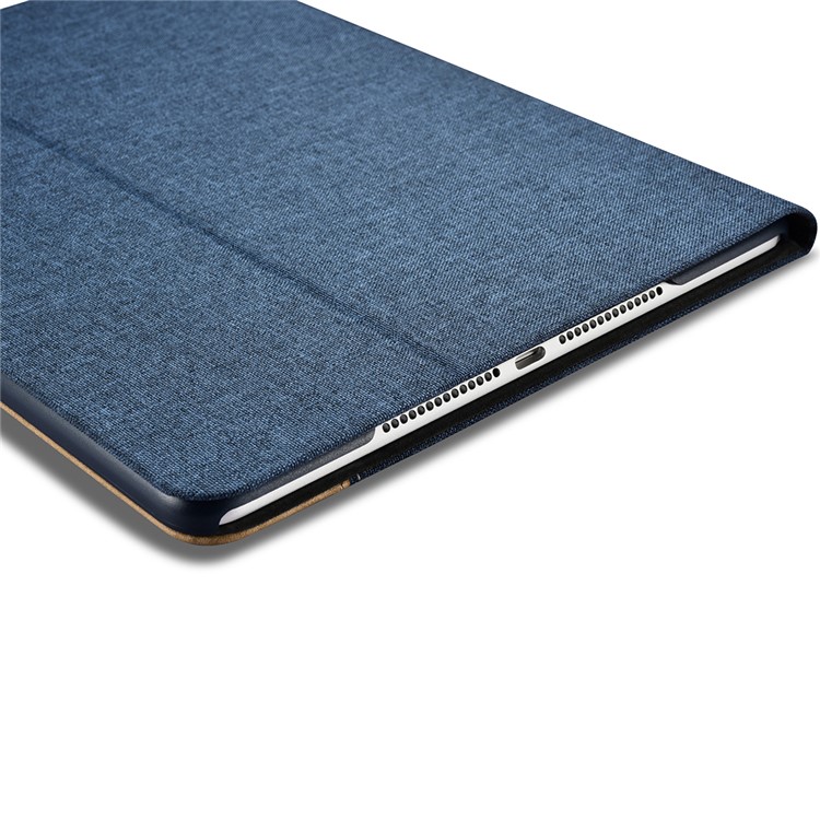 XOOMZ Cloth Texture PU Leather Case Cover with Stand for iPad Air 2 - Blue-12