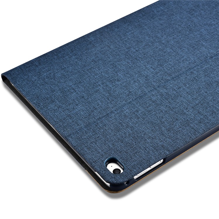 XOOMZ Cloth Texture PU Leather Case Cover with Stand for iPad Air 2 - Blue-13