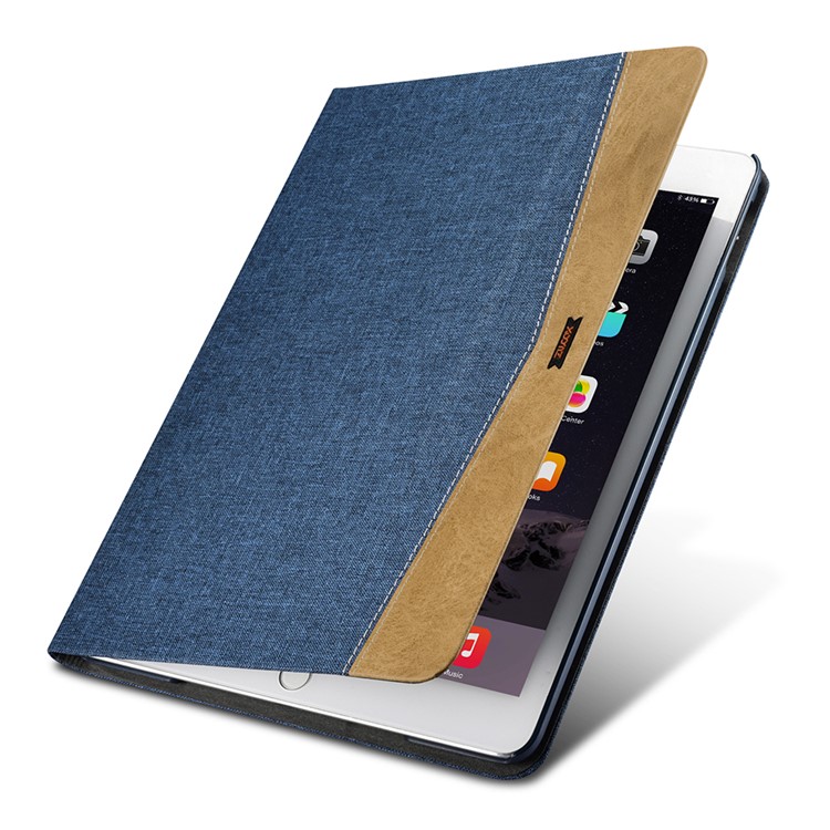 XOOMZ Cloth Texture PU Leather Case Cover with Stand for iPad Air 2 - Blue-15