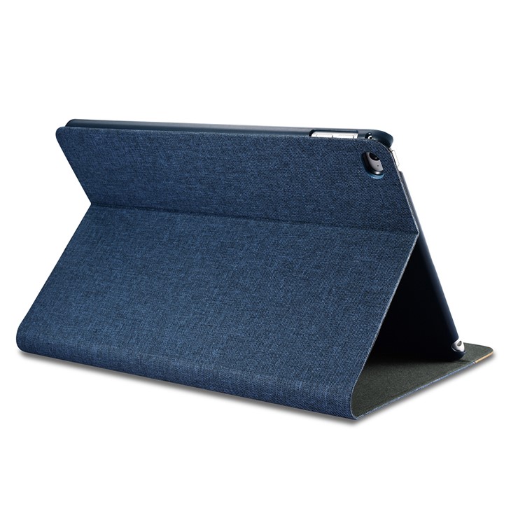 XOOMZ Cloth Texture PU Leather Case Cover with Stand for iPad Air 2 - Blue-4