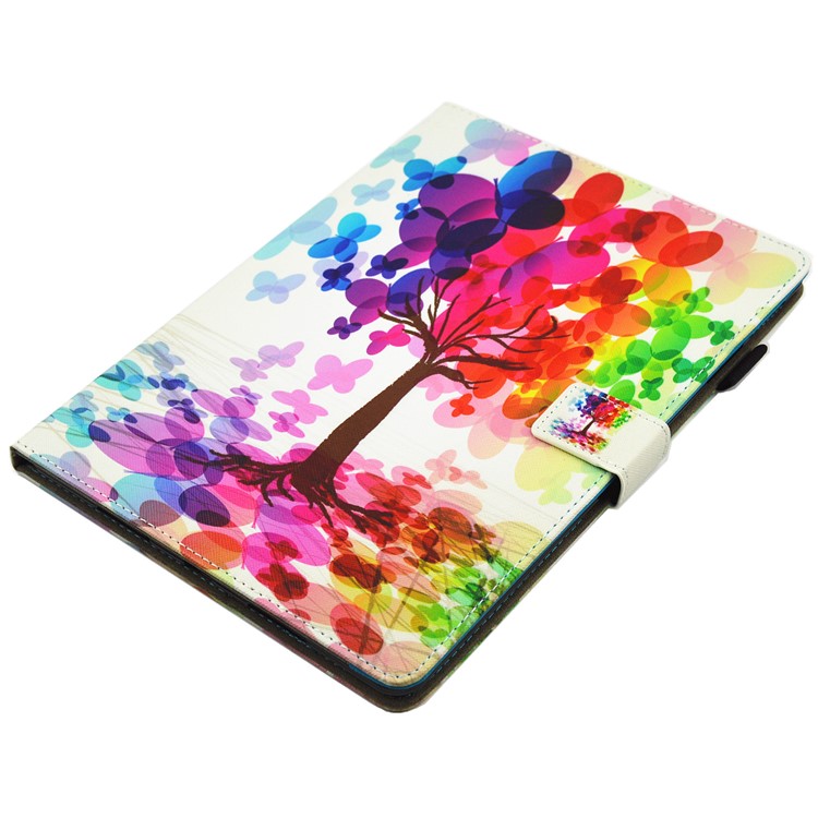 Pattern Printing PU Leather Card Holder Stand Case for iPad Pro 10.5-inch (2017) - Colorful Tree-4