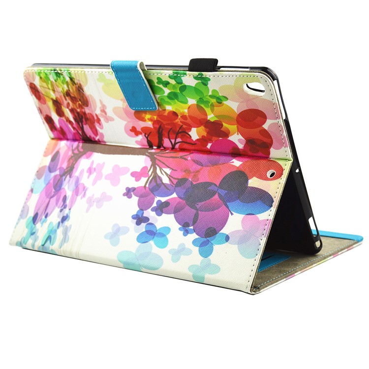 Pattern Printing PU Leather Card Holder Stand Case for iPad Pro 10.5-inch (2017) - Colorful Tree-5