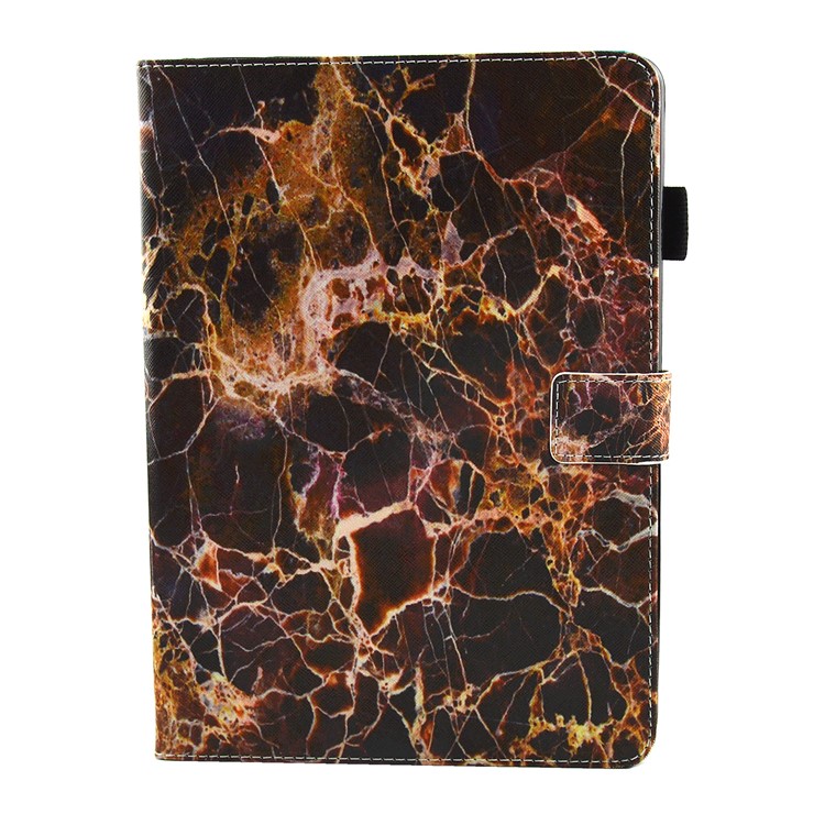 Marble Pattern Auto Wake Sleep Leather Card Holder Stand Case for iPad 9.7-inch (2017) - Brown-2