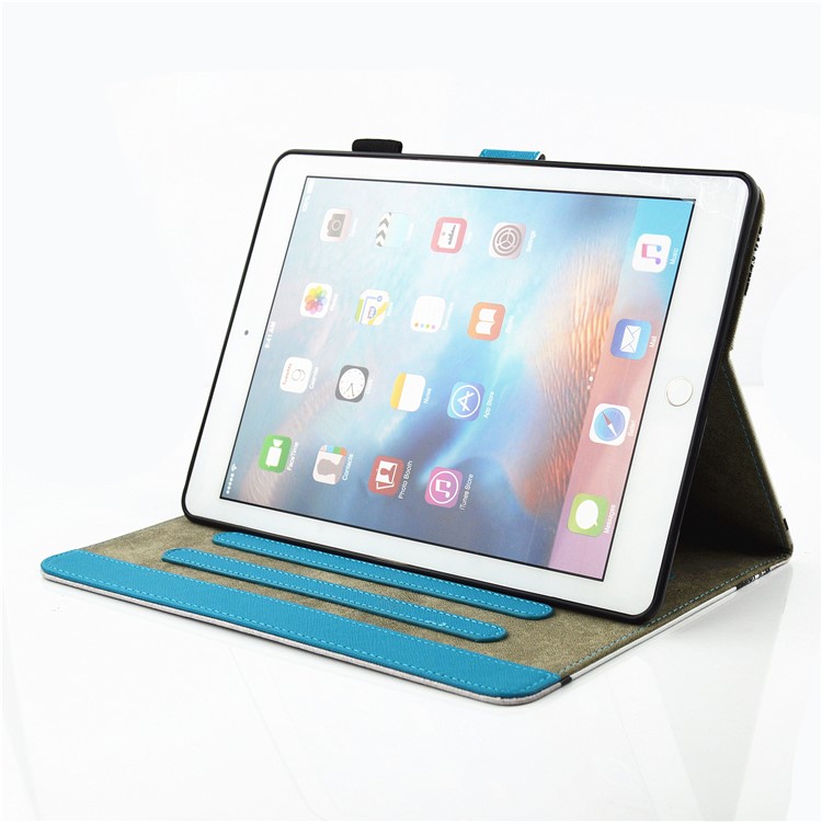 Marble Pattern Auto Wake Sleep Leather Card Holder Stand Case for iPad 9.7-inch (2017) - Brown-6