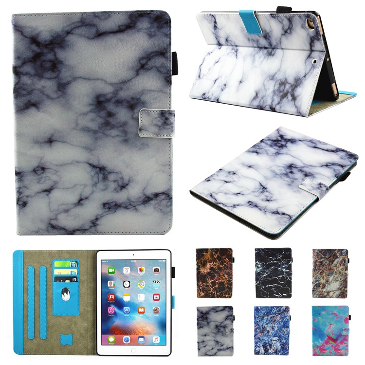 

Marble Pattern Auto Wake Sleep Leather Card Holder Cover Case with Stand for iPad 9.7 (2018) / 9.7 (2017) - White, iPad 9.7 (2017)