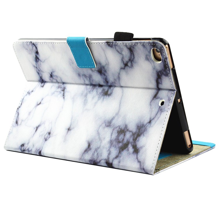 Marble Pattern Auto Wake Sleep Leather Card Holder Cover Case with Stand for iPad 9.7 (2018) / 9.7 (2017) - White-5