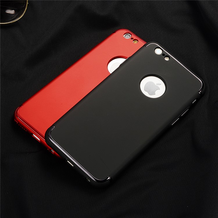 SULADA copertura elettrolitica della copertura del PC della pelle del Mate Skin per il iPhone 6s / 6 - Rosso-16
