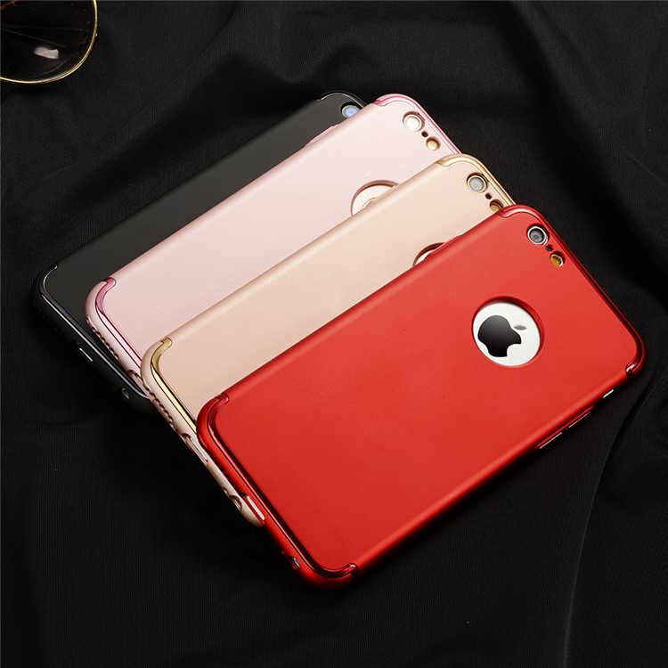SULADA copertura elettrolitica della copertura del PC della pelle del Mate Skin per il iPhone 6s / 6 - Rosso-17