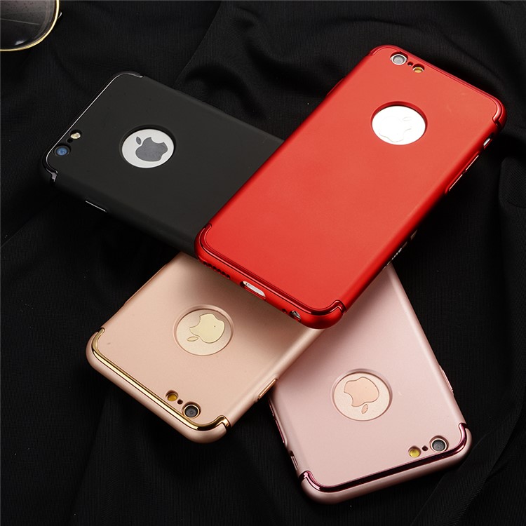 SULADA copertura elettrolitica della copertura del PC della pelle del Mate Skin per il iPhone 6s / 6 - Rosso-18
