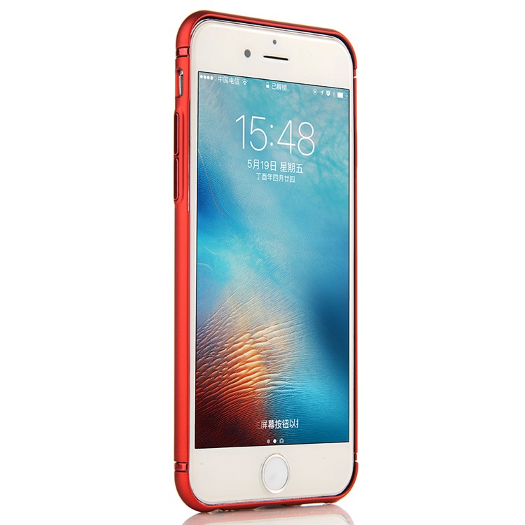 SULADA copertura elettrolitica della copertura del PC della pelle del Mate Skin per il iPhone 6s / 6 - Rosso-2
