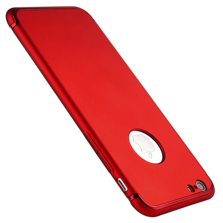SULADA copertura elettrolitica della copertura del PC della pelle del Mate Skin per il iPhone 6s / 6 - Rosso-4
