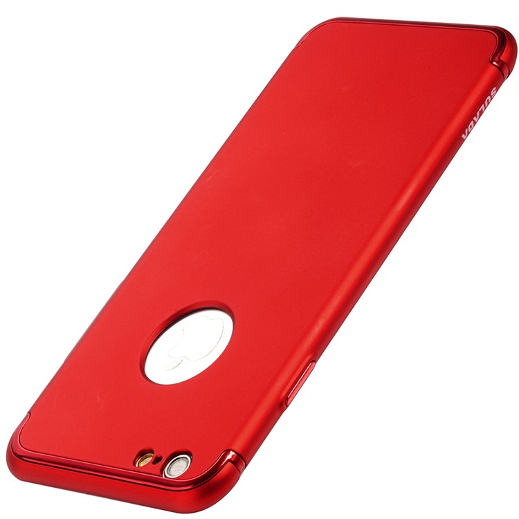 SULADA copertura elettrolitica della copertura del PC della pelle del Mate Skin per il iPhone 6s / 6 - Rosso-6